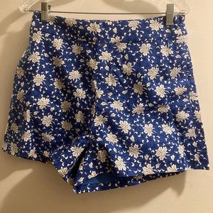 Never Worn Blue, Floral J Crew Shorts
